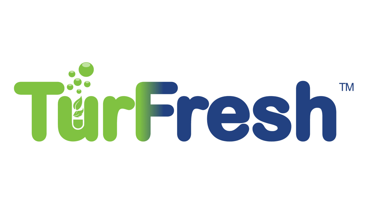TurFresh logo representing eco-friendly cleaning products for artificial turf care and maintenance.