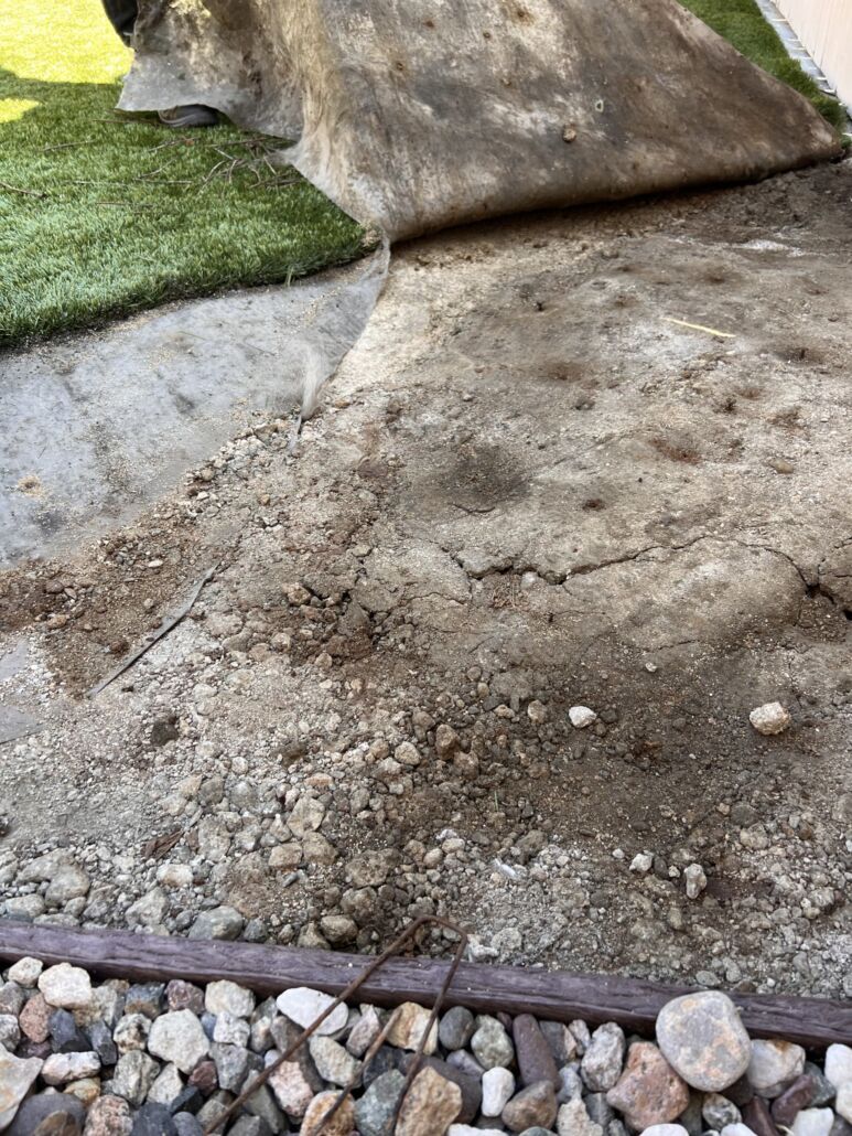 Turf being lifted to expose the underlying base | Turfresh