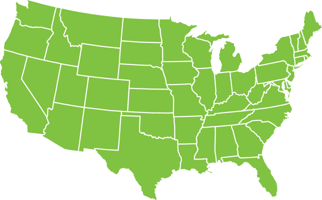 TurFresh nationwide artificial turf cleaning products and service coverage Green map of the United States showing nationwide availability of TurFresh artificial turf cleaning products and professional synthetic grass services.